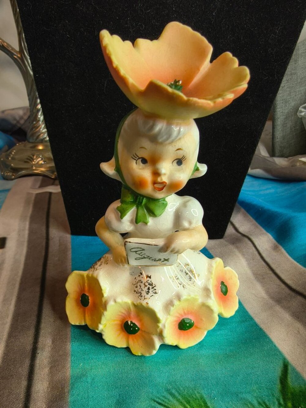 Antique National Potteries Co. 1956 August Flower Girl Figurine